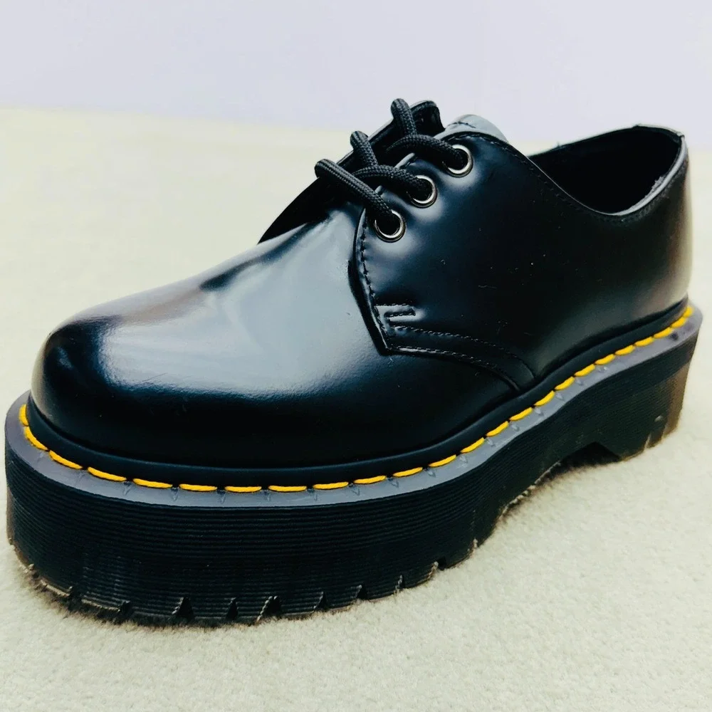 Dr. Martens 1461 Quad Platform Shoes – Women's US 7 / EU 38 – Black Leather NWOB